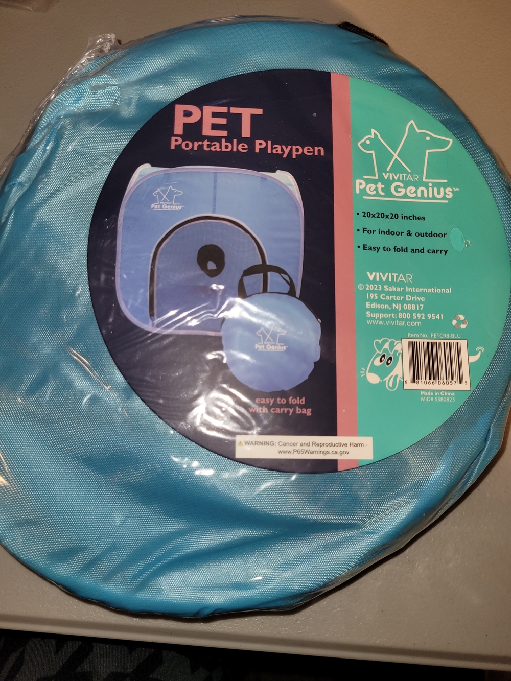 Pet Genius Blue Portable Playpen for Small Pets
